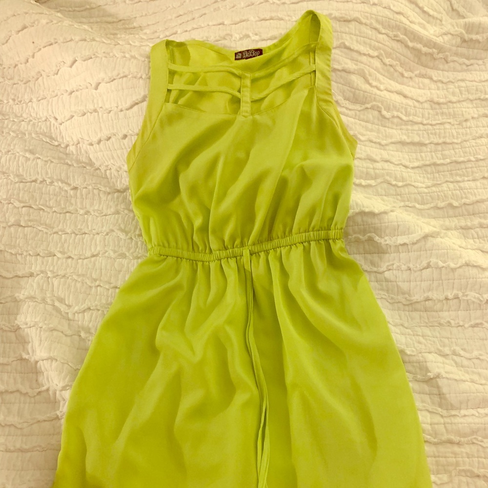 Neon green sleeveless dress